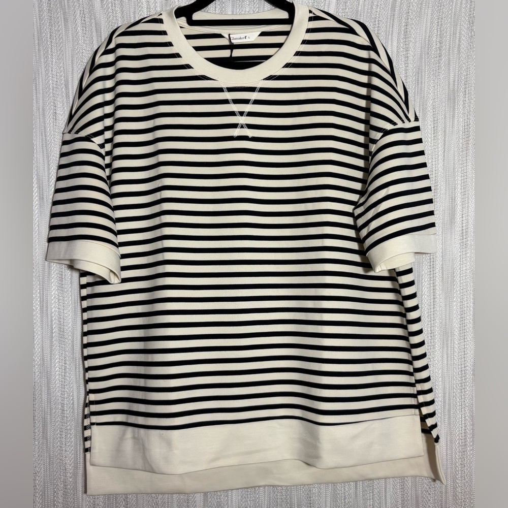 Glamaker Striped Black and White Women's Tee